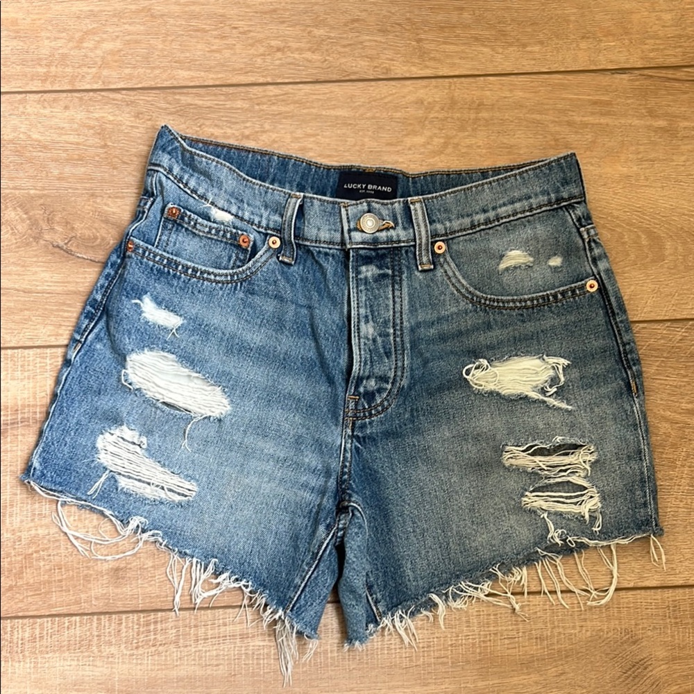 Lucky Brand Blue Vintage-Inspired Jean Shorts